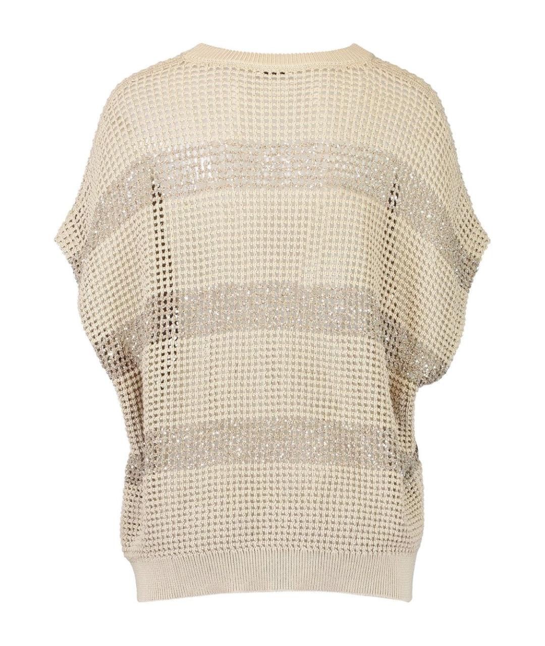 BRUNELLO CUCINELLI Бежевый хлопковый джемпер / свитер, фото 5