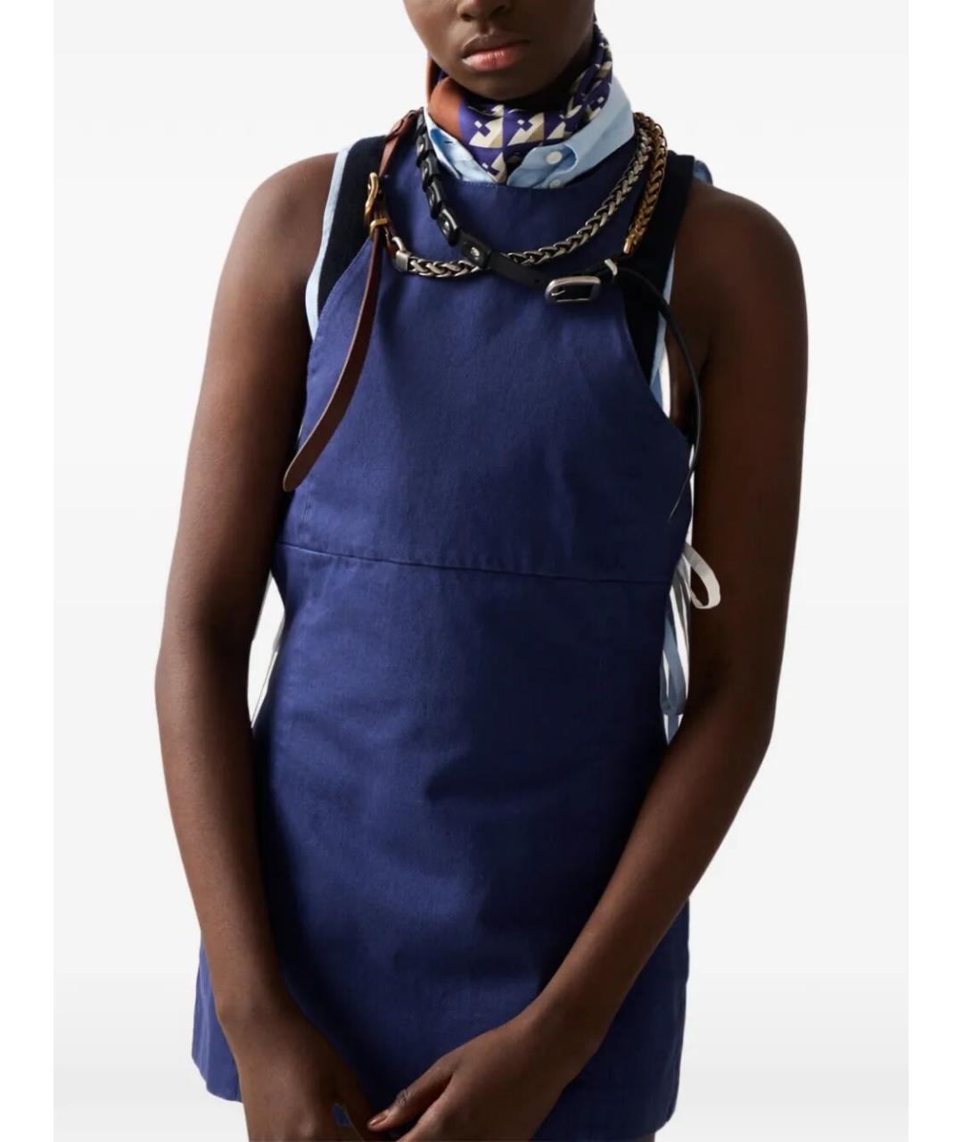 MIU MIU Синее хлопковое повседневное платье, фото 5