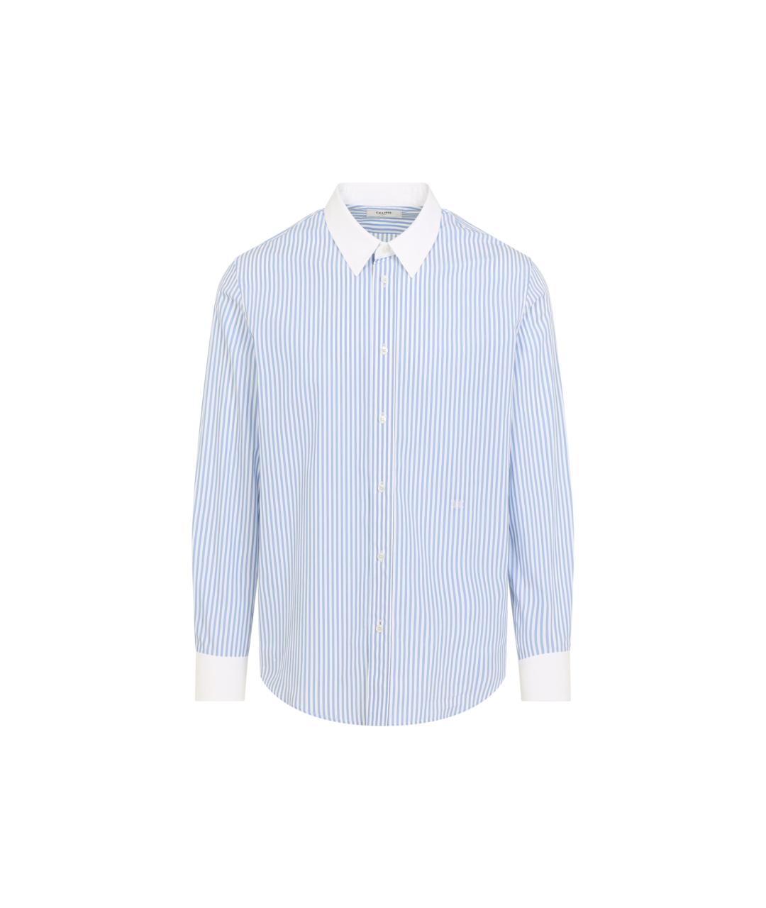 CELINE Синяя хлопковая кэжуал рубашка, фото 1