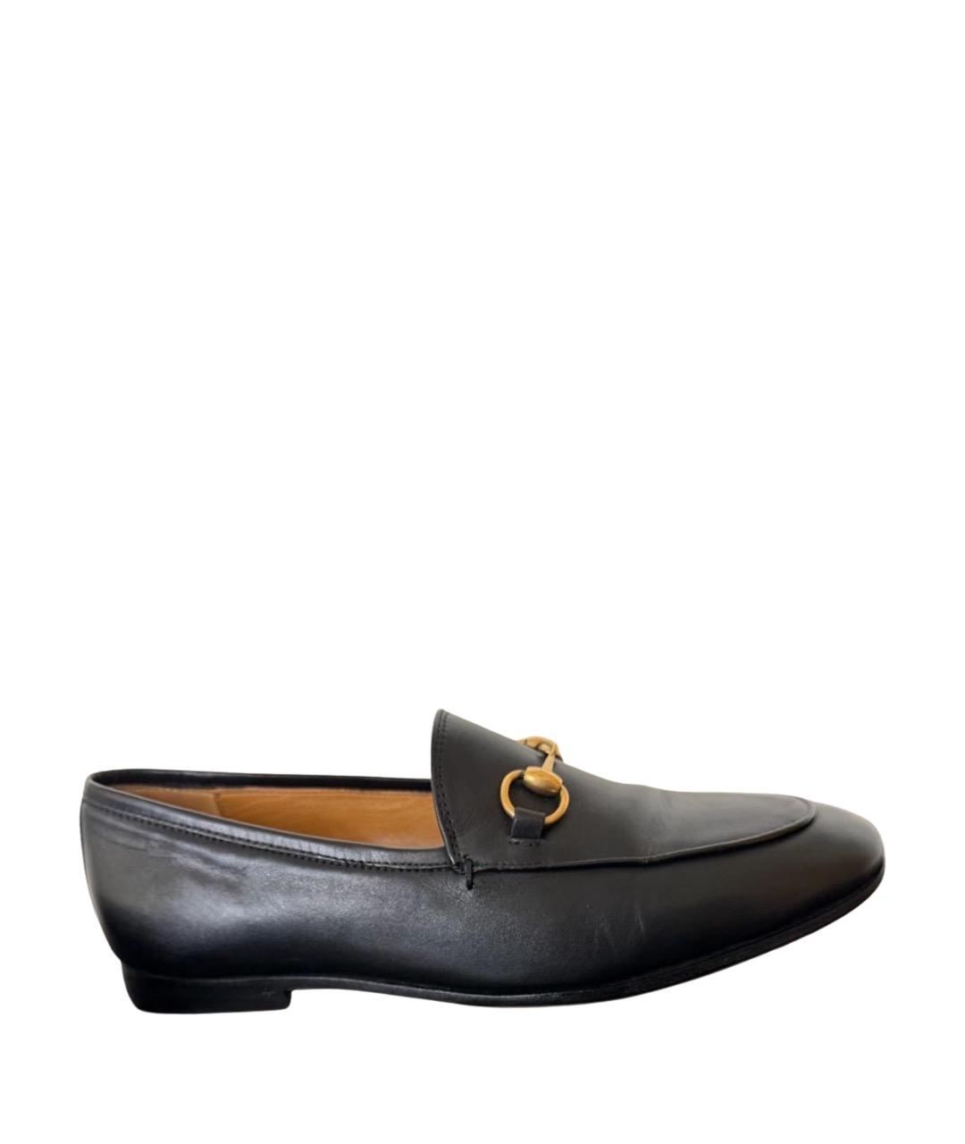 GUCCI Черные кожаные лоферы, фото 1