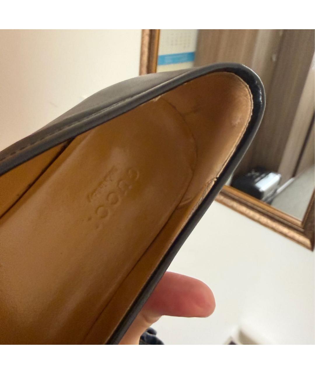 GUCCI Черные кожаные лоферы, фото 7