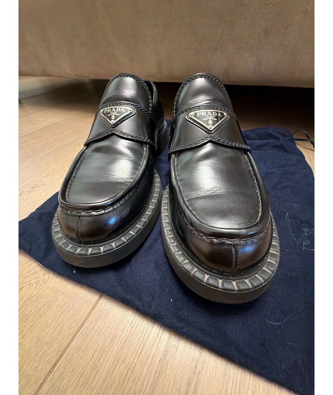 PRADA Черные кожаные лоферы, фото 6