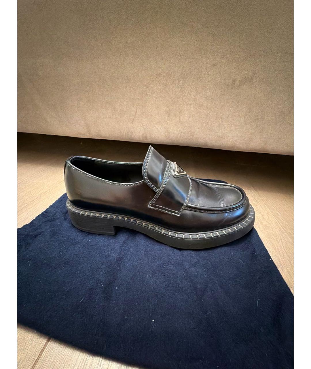 PRADA Черные кожаные лоферы, фото 9