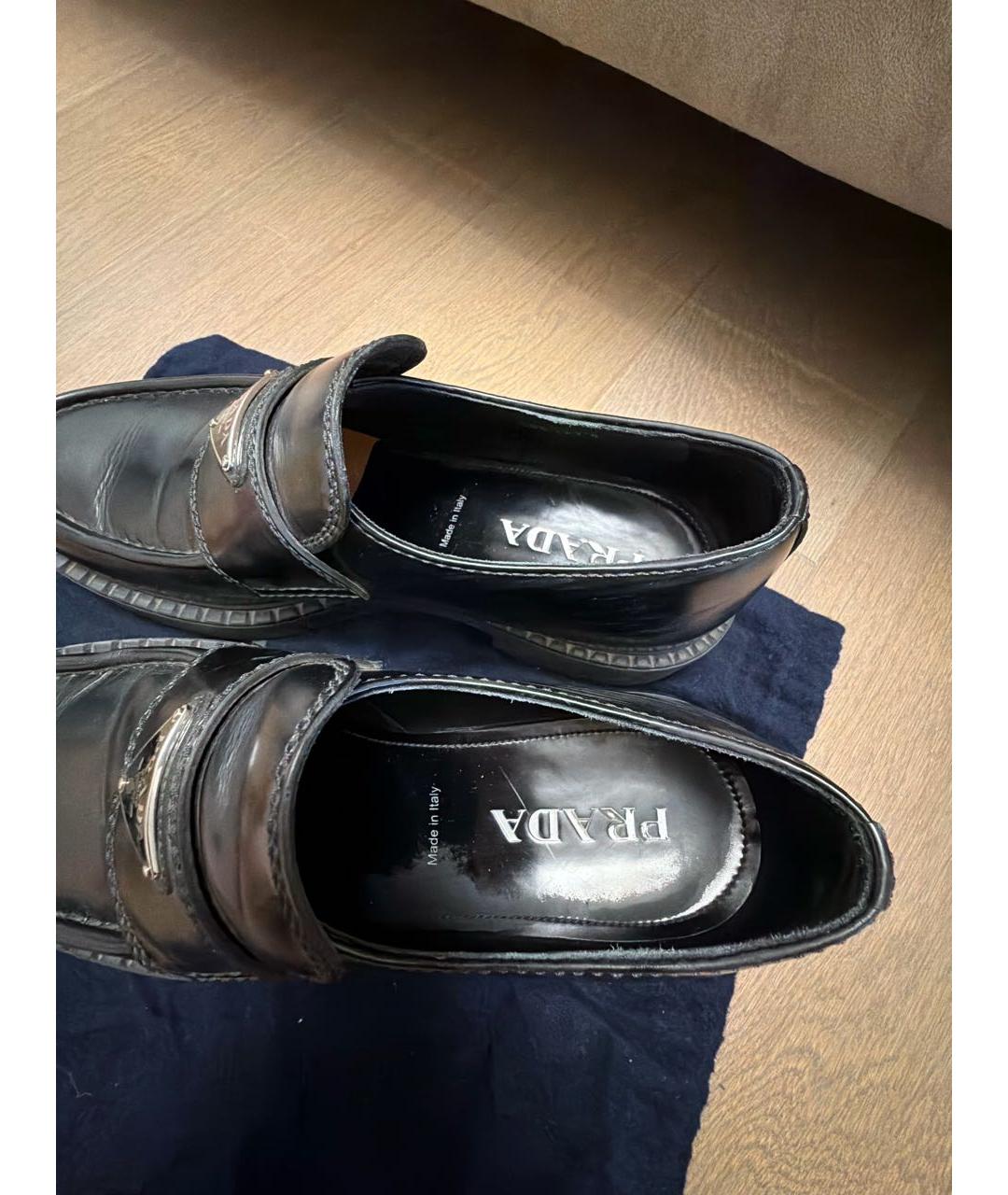 PRADA Черные кожаные лоферы, фото 5