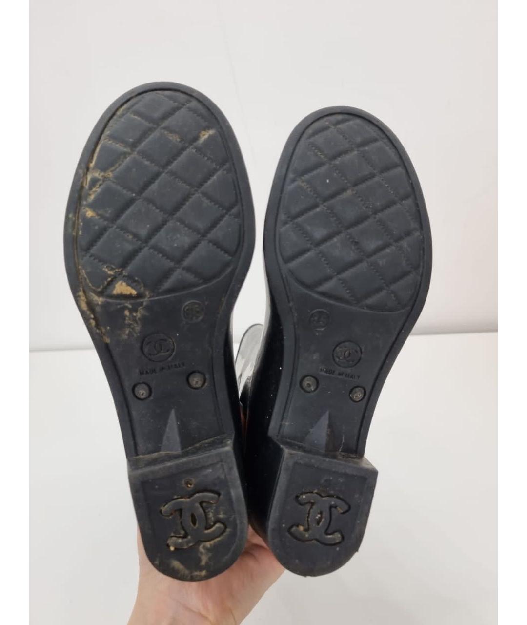 CHANEL Черные резиновые сапоги, фото 6