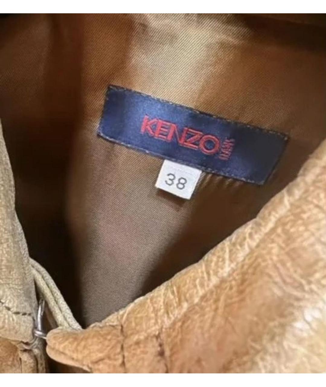 KENZO Хаки кожаная куртка, фото 5