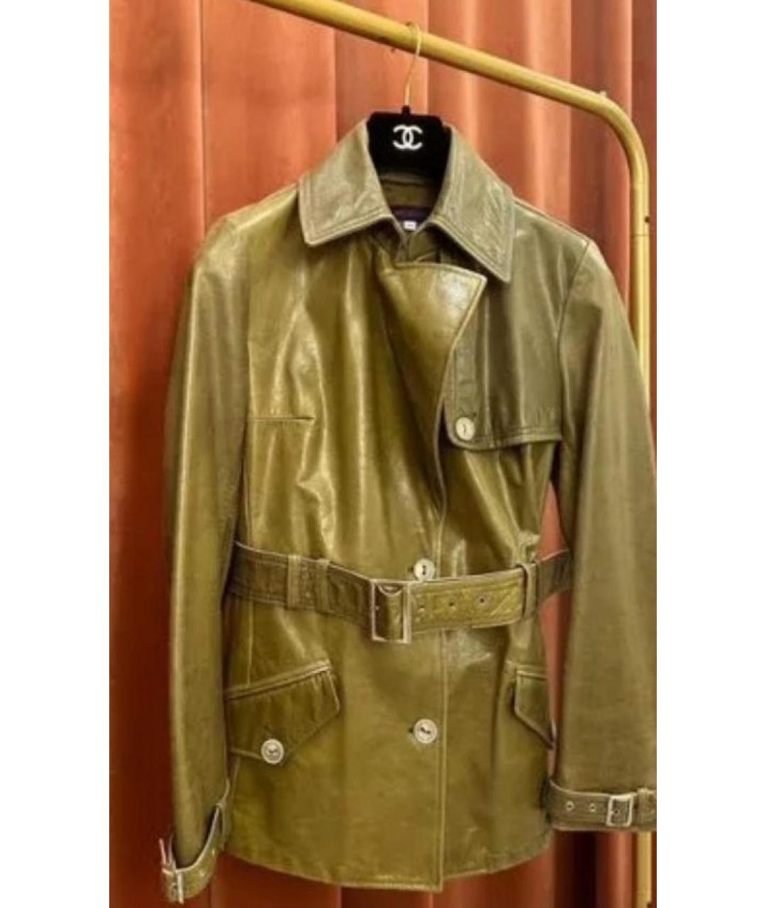 KENZO Хаки кожаная куртка, фото 6