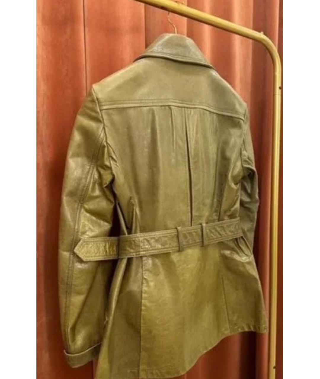 KENZO Хаки кожаная куртка, фото 2