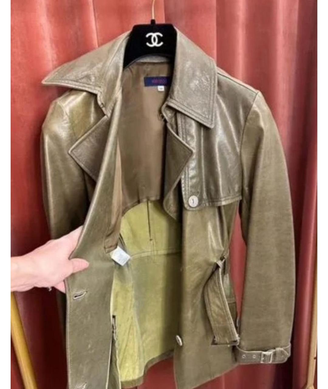 KENZO Хаки кожаная куртка, фото 3