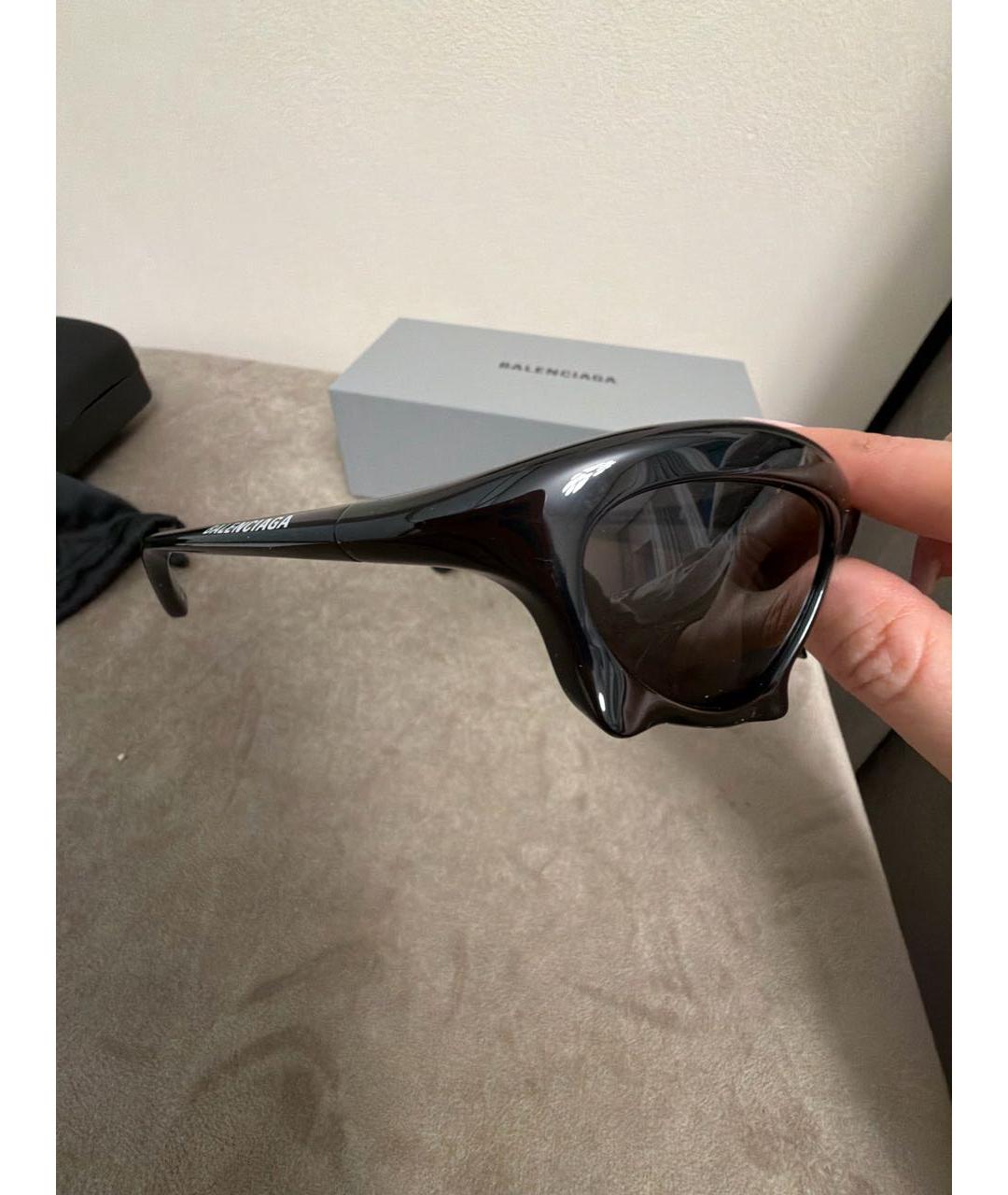 BALENCIAGA Черные пластиковые солнцезащитные очки, фото 3