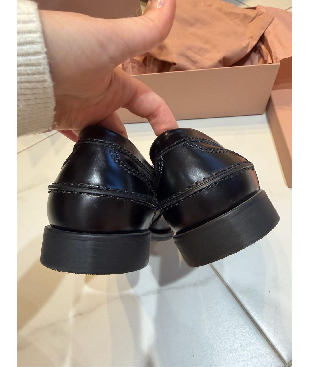 MIU MIU Черные кожаные лоферы, фото 4