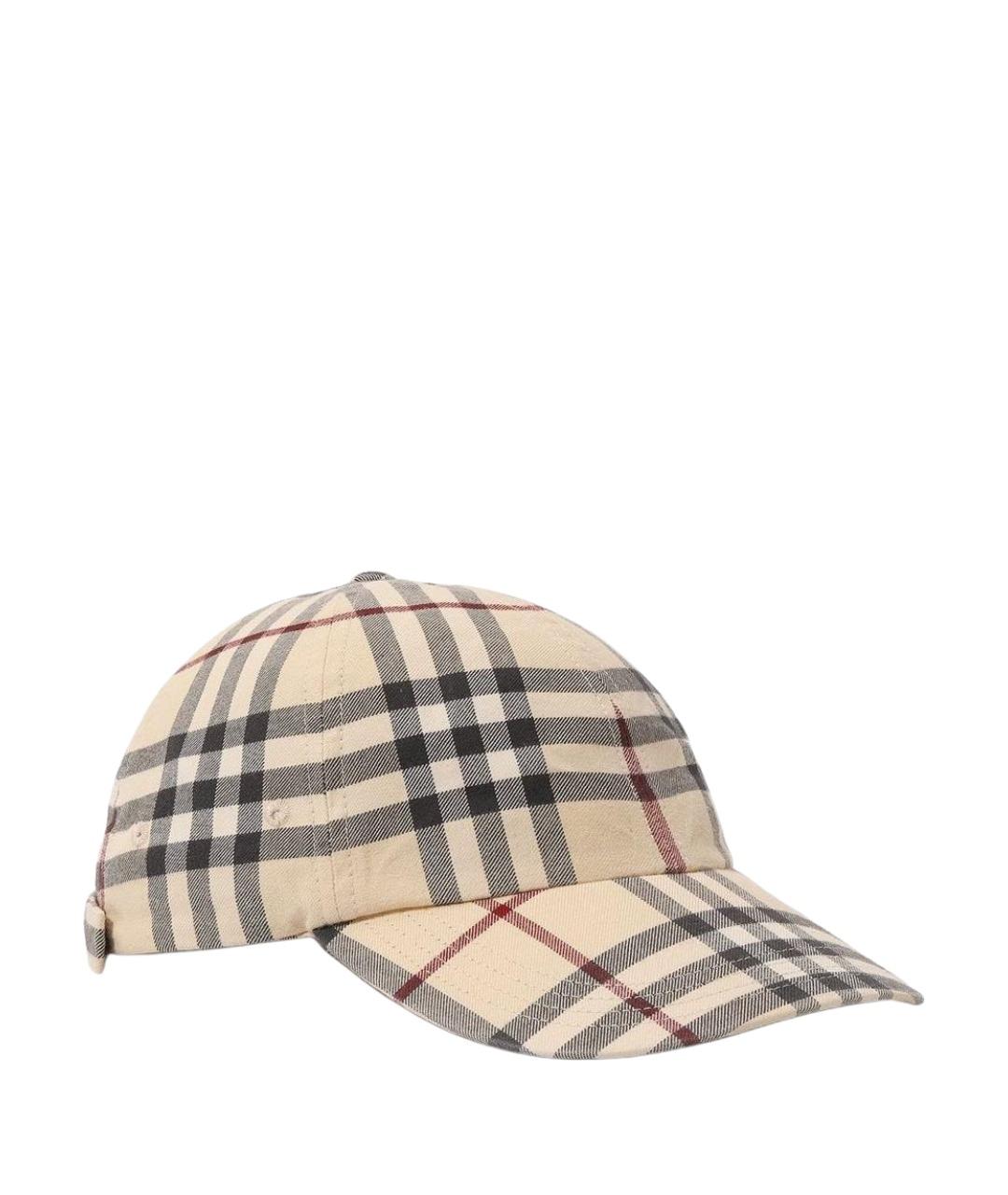 BURBERRY Бежевая хлопковая кепка/бейсболка, фото 1