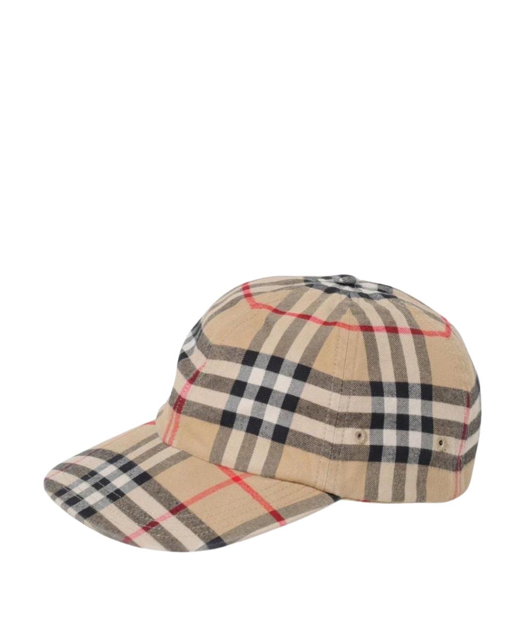 BURBERRY Бежевая хлопковая кепка, фото 1