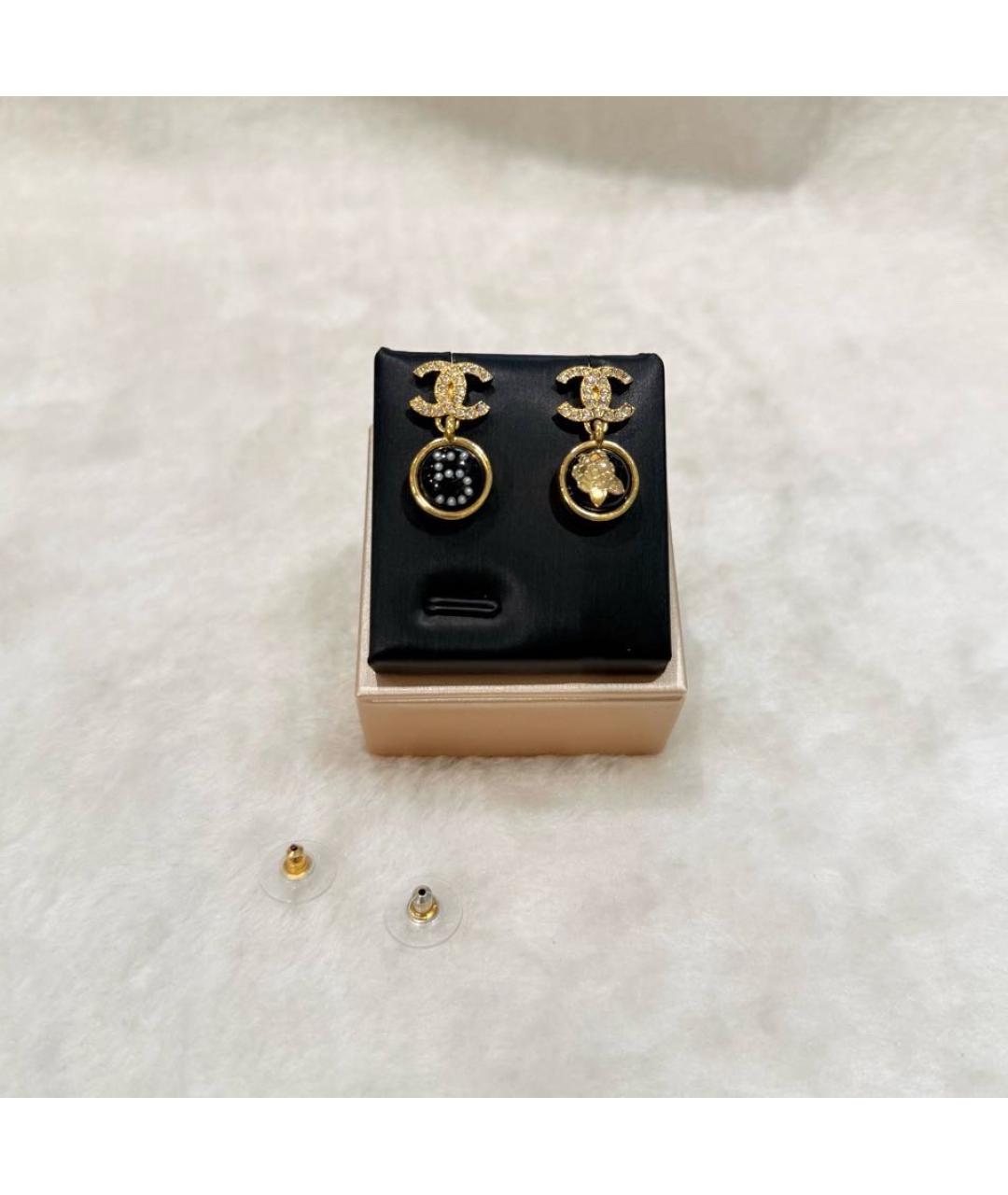 CHANEL Золотые металлические серьги, фото 2