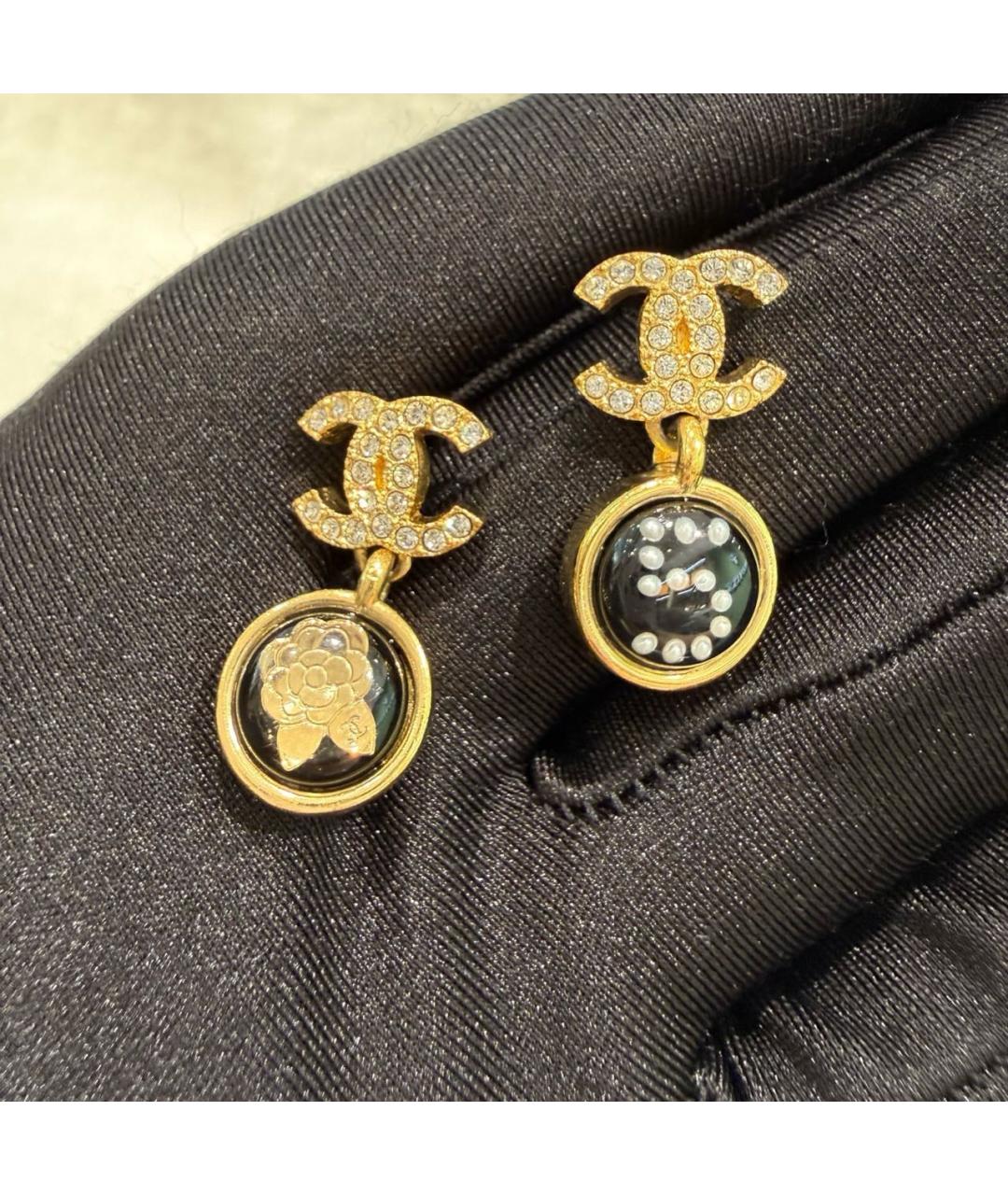CHANEL Золотые металлические серьги, фото 7