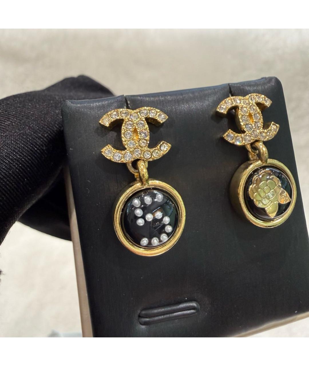 CHANEL Золотые металлические серьги, фото 3