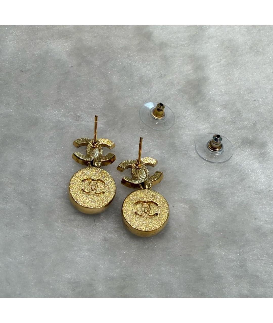 CHANEL Золотые металлические серьги, фото 5