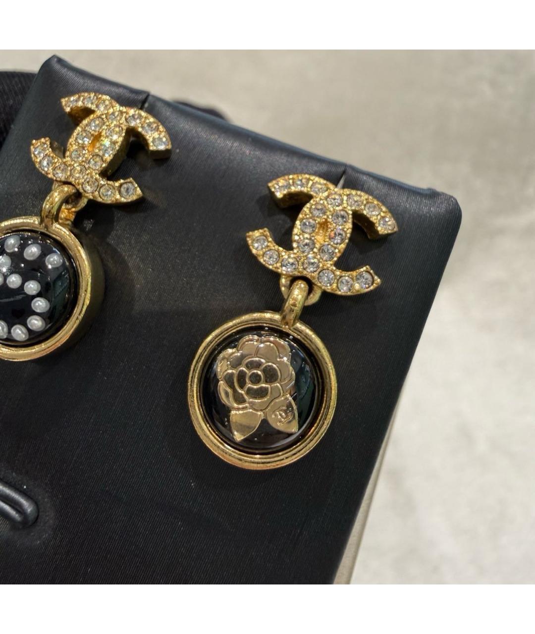 CHANEL Золотые металлические серьги, фото 4