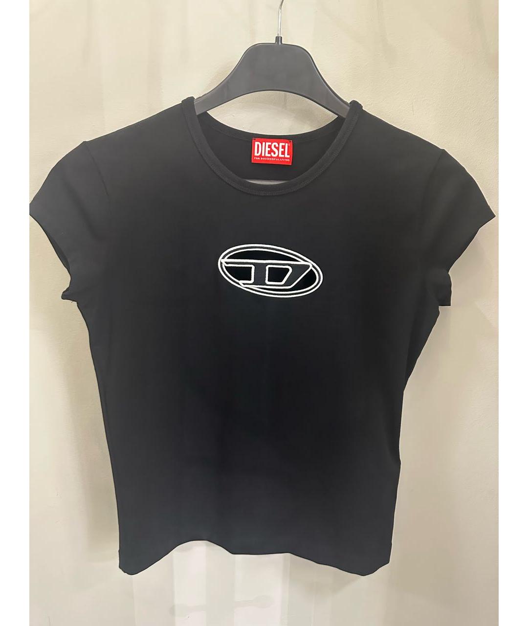 DIESEL Черная хлопковая футболка, фото 5