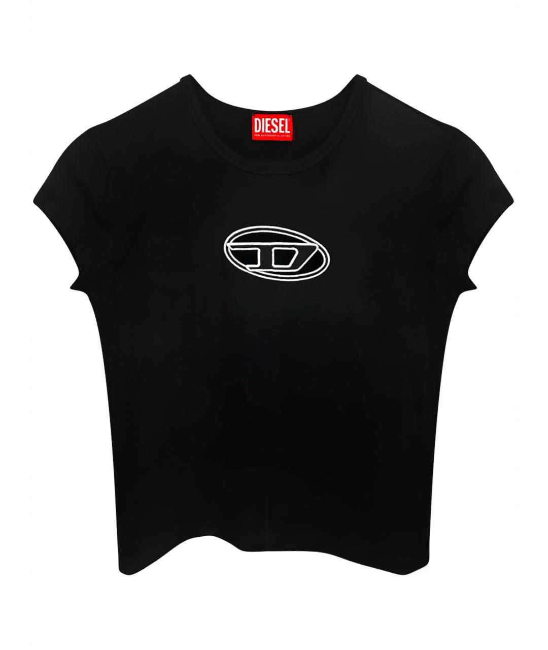 DIESEL Черная хлопковая футболка, фото 1
