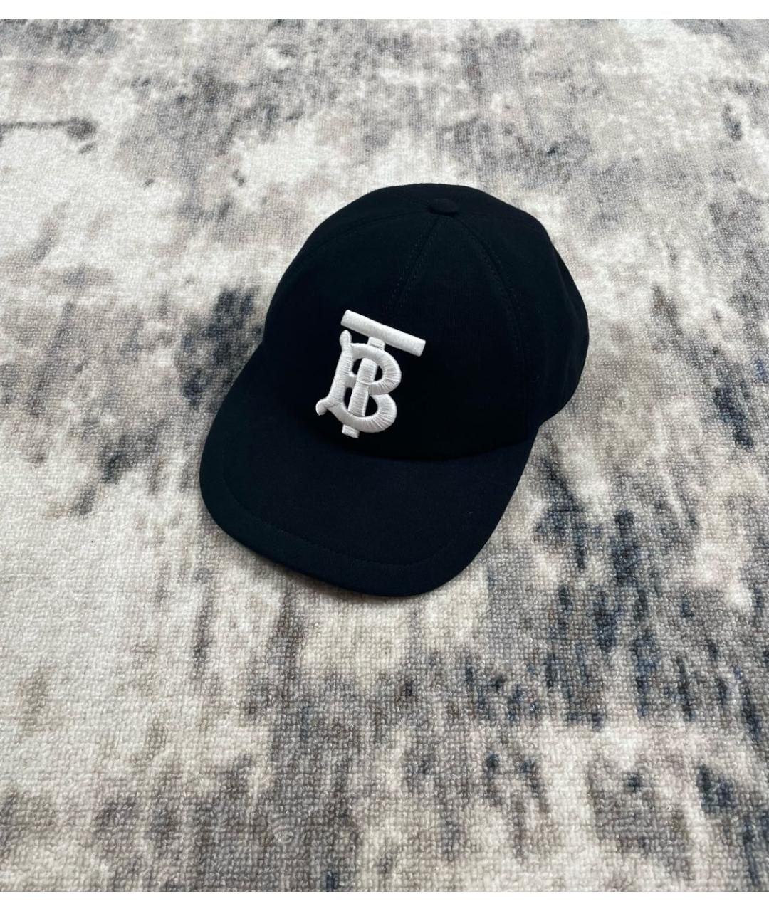BURBERRY Черная хлопковая кепка, фото 3