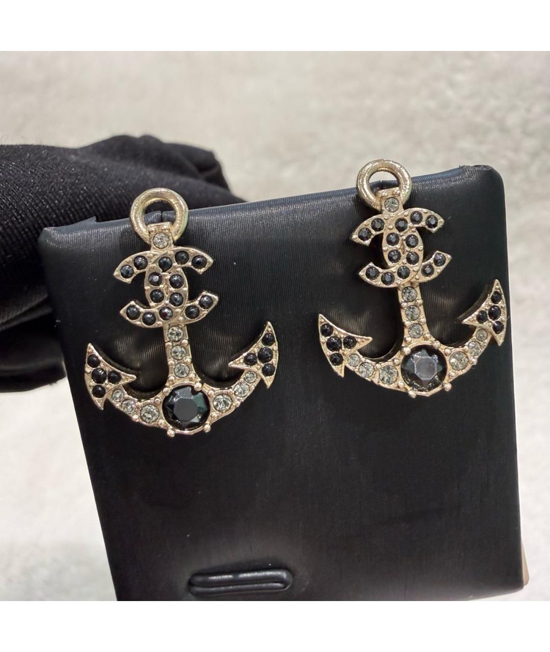 CHANEL Золотые металлические серьги, фото 3