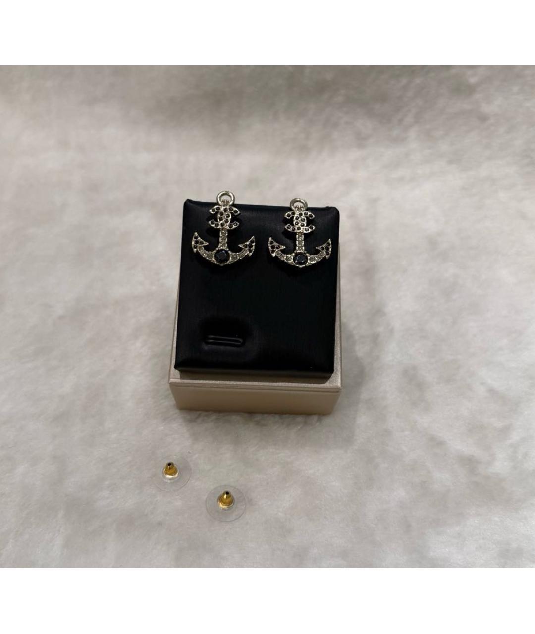 CHANEL Золотые металлические серьги, фото 2