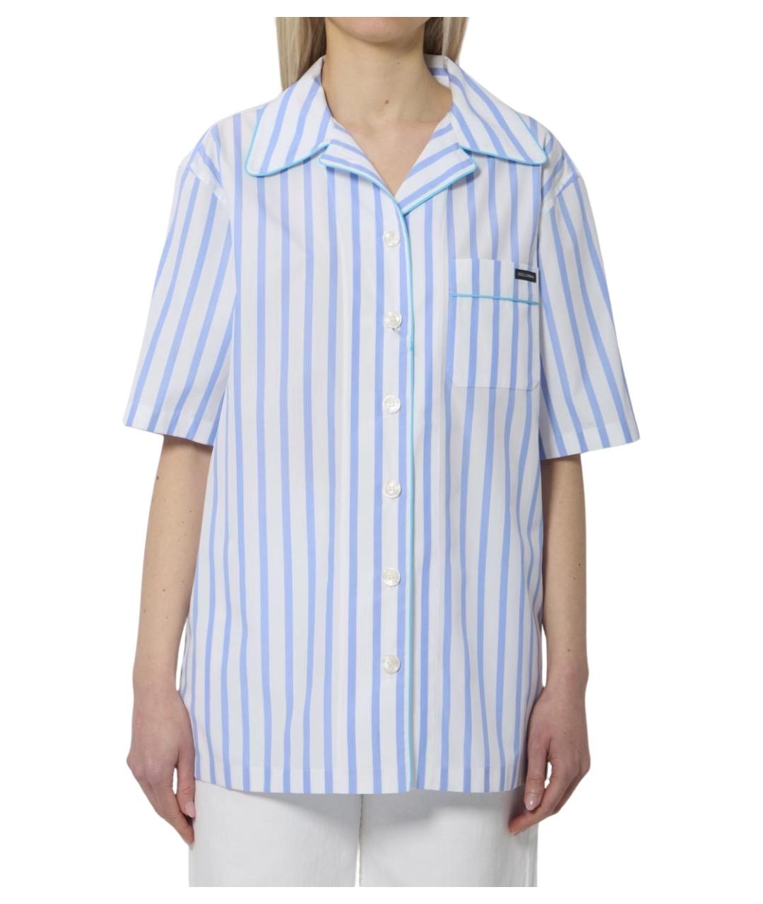 DOLCE&GABBANA Голубая хлопковая рубашка, фото 6