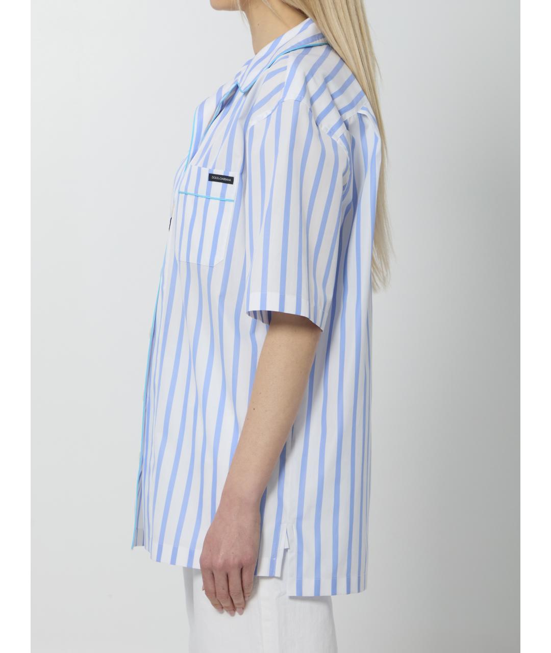 DOLCE&GABBANA Голубая хлопковая рубашка, фото 3