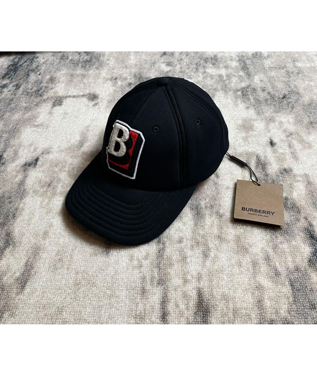 BURBERRY Черная хлопковая кепка, фото 2