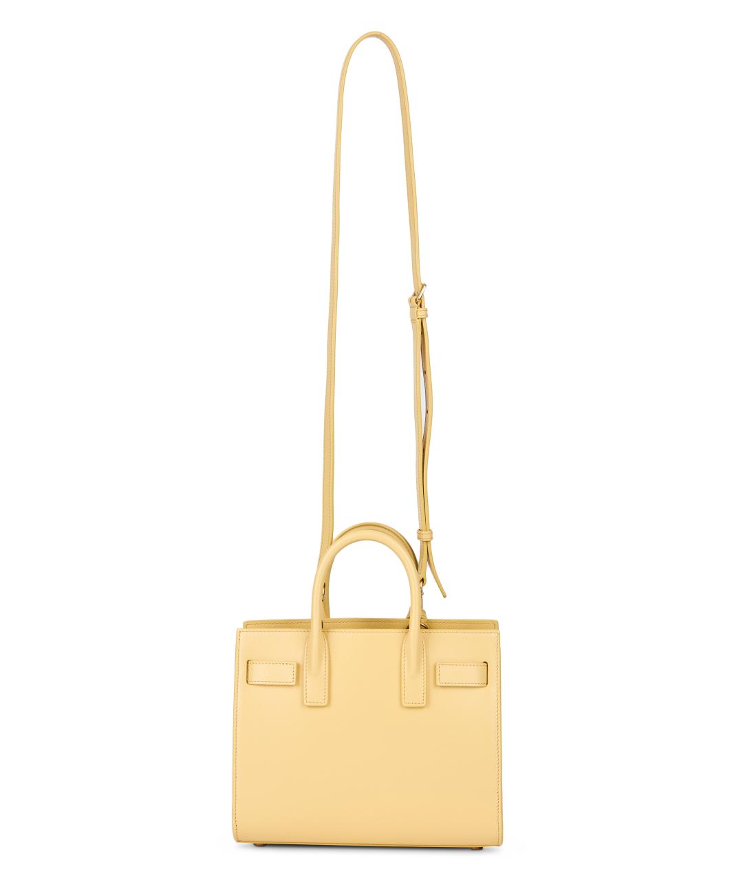 SAINT LAURENT Желтая кожаная сумка через плечо, фото 4