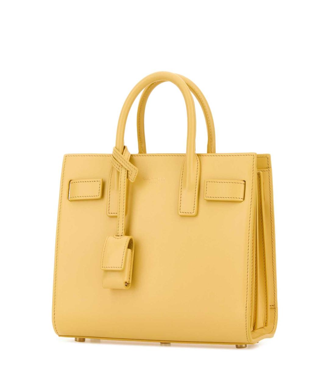 SAINT LAURENT Желтая кожаная сумка через плечо, фото 2