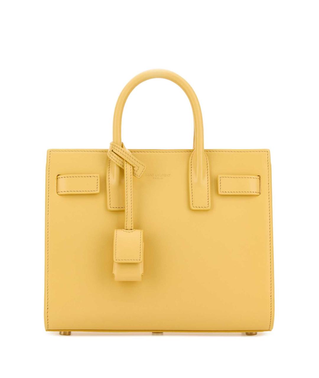 SAINT LAURENT Желтая кожаная сумка через плечо, фото 1