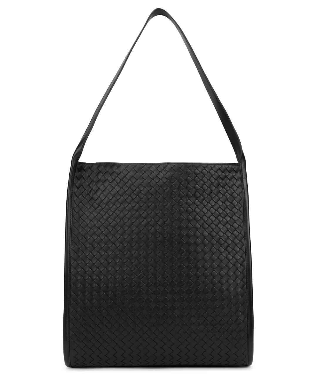 BOTTEGA VENETA Черная кожаная сумка тоут, фото 4