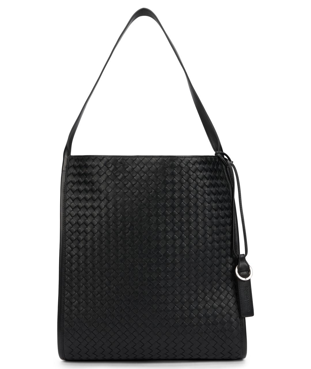 BOTTEGA VENETA Черная кожаная сумка тоут, фото 2