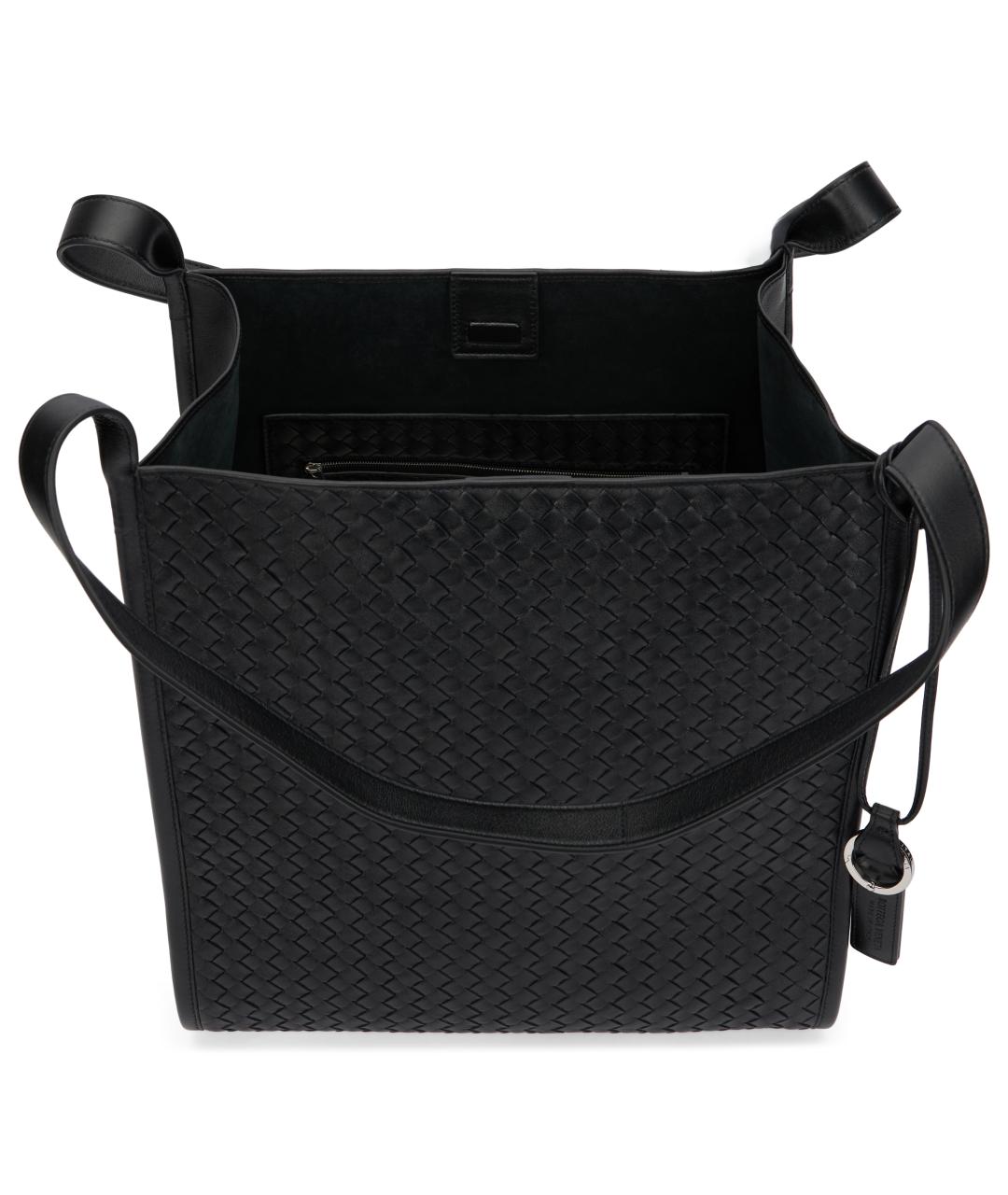 BOTTEGA VENETA Черная кожаная сумка тоут, фото 5