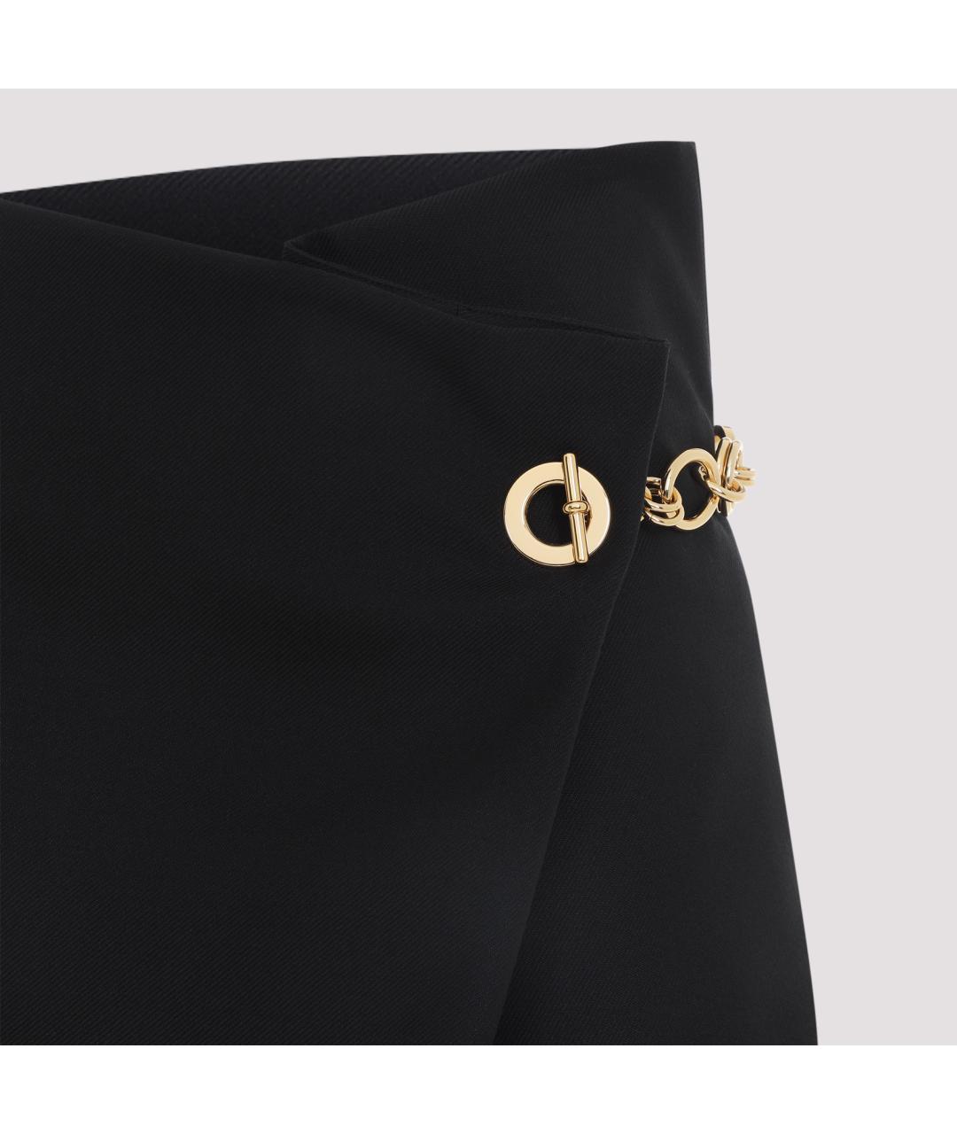 CELINE Черная шерстяная юбка мини, фото 4