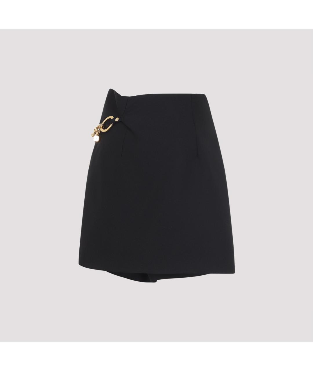 CELINE Черная шерстяная юбка мини, фото 3