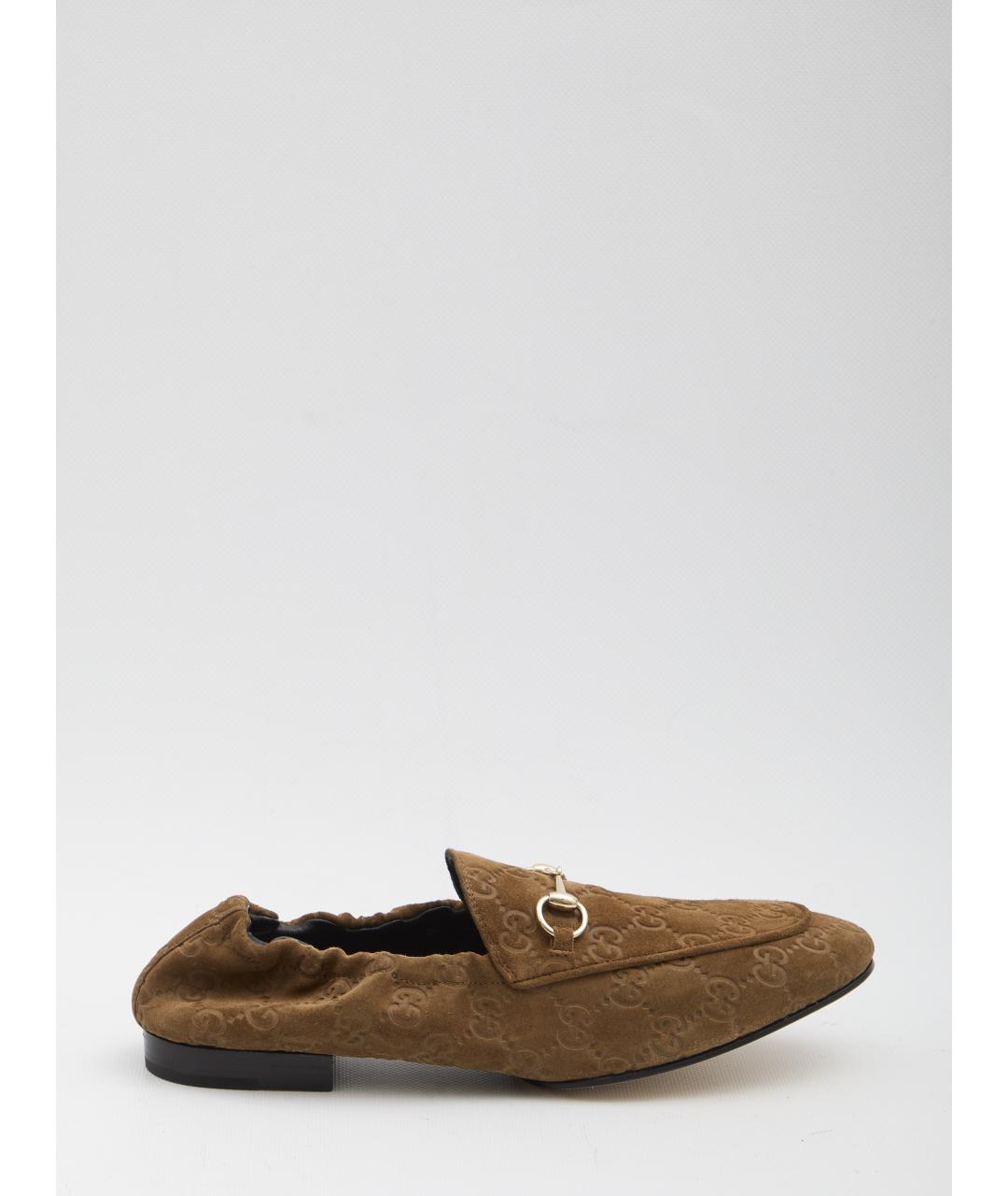 GUCCI Бежевые замшевые лоферы, фото 6