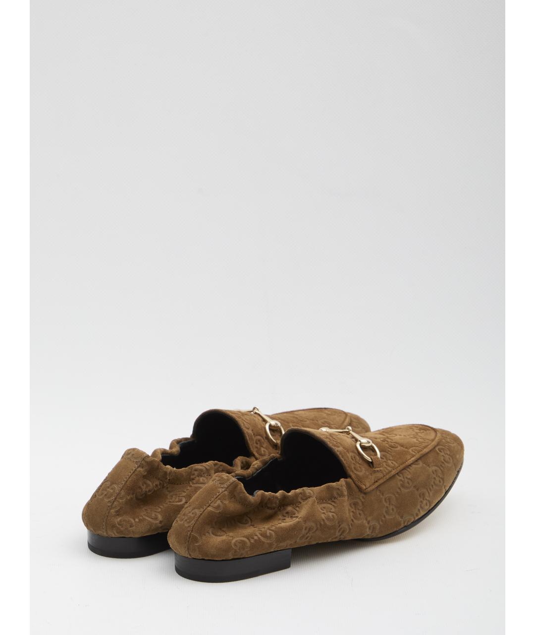 GUCCI Бежевые замшевые лоферы, фото 3
