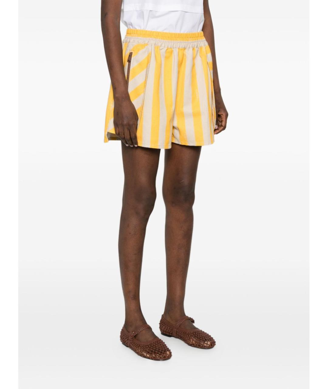 FENDI Желтые хлопковые шорты, фото 3