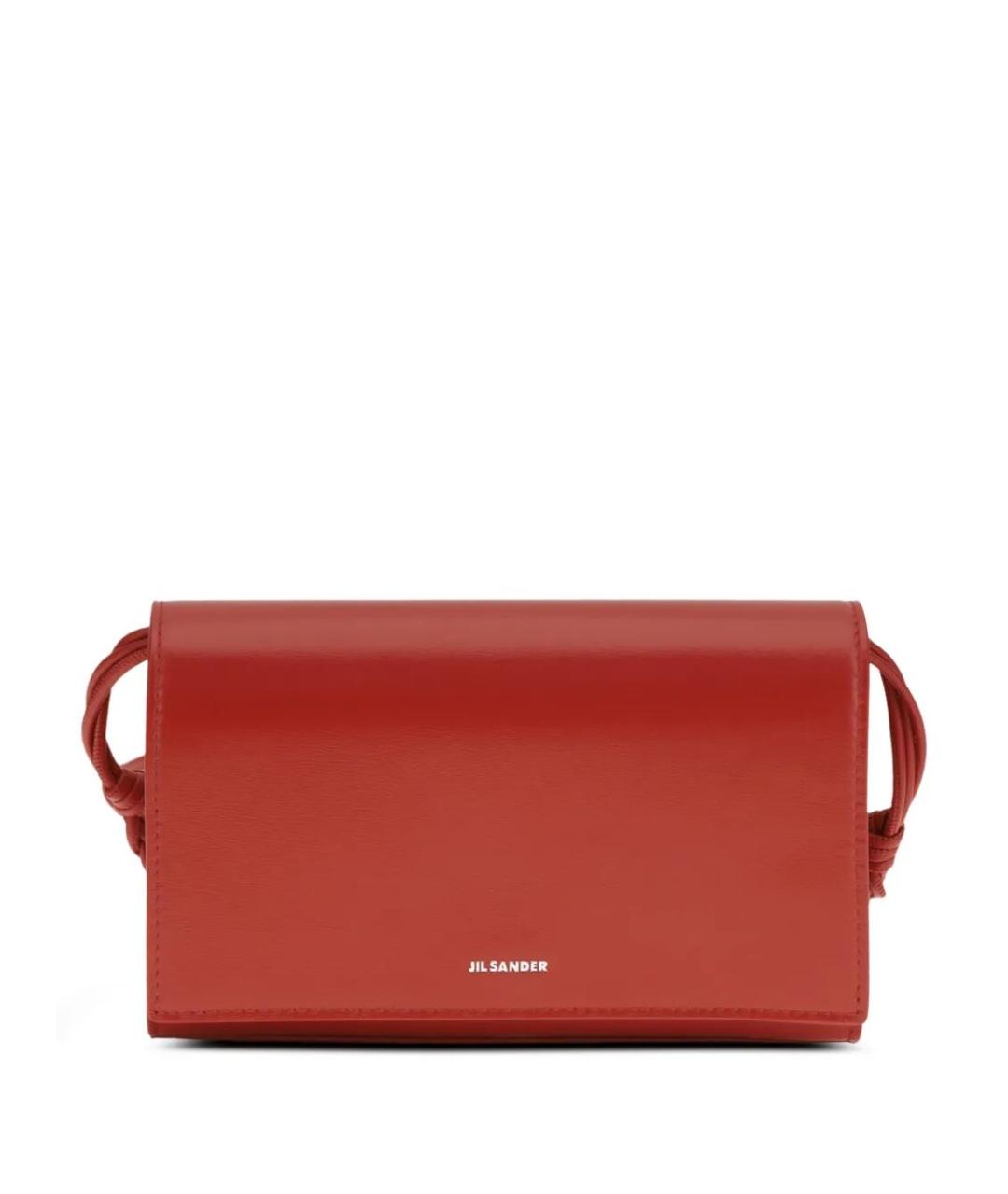 JIL SANDER Красная кожаная сумка через плечо, фото 1