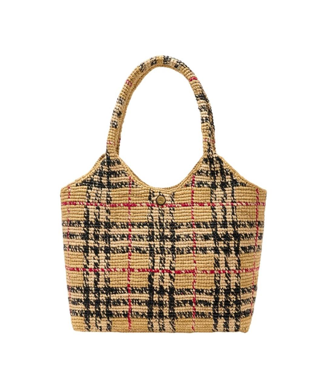 BURBERRY Бежевая пелетеная сумка тоут, фото 1