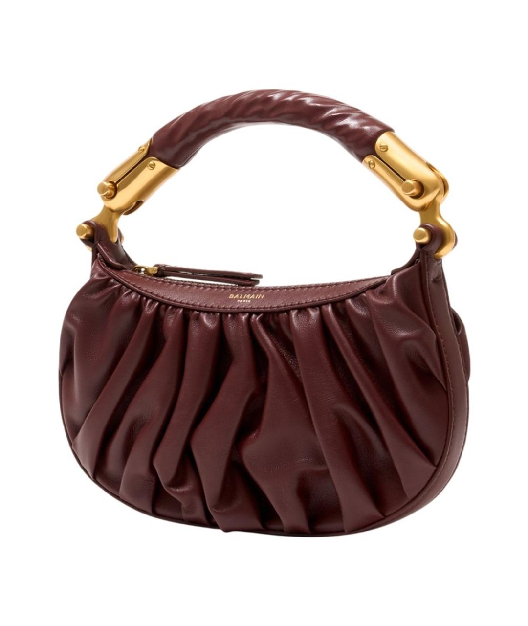 BALMAIN Коричневая кожаная сумка с короткими ручками, фото 2