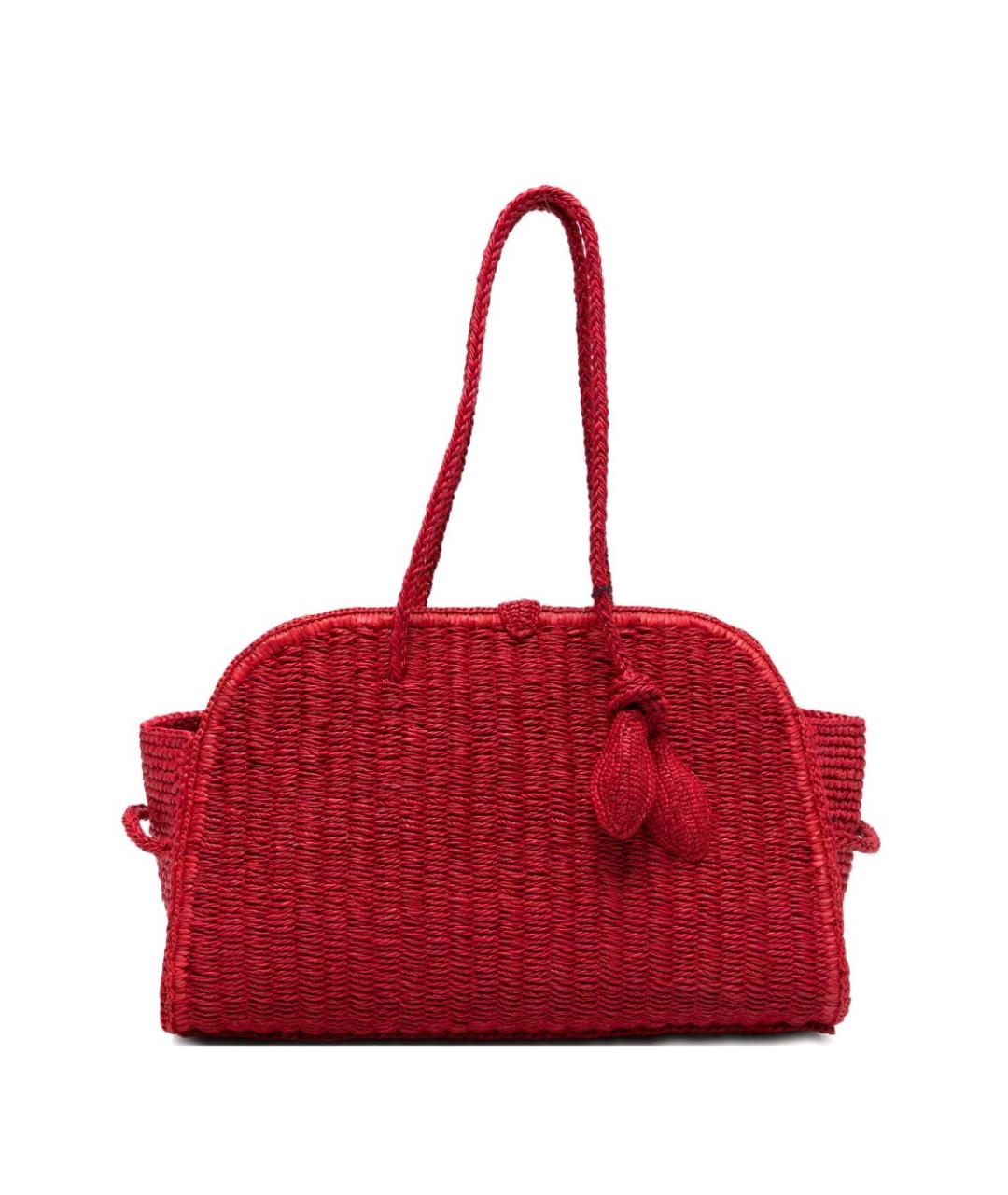 JACQUEMUS Красная пелетеная сумка с короткими ручками, фото 1