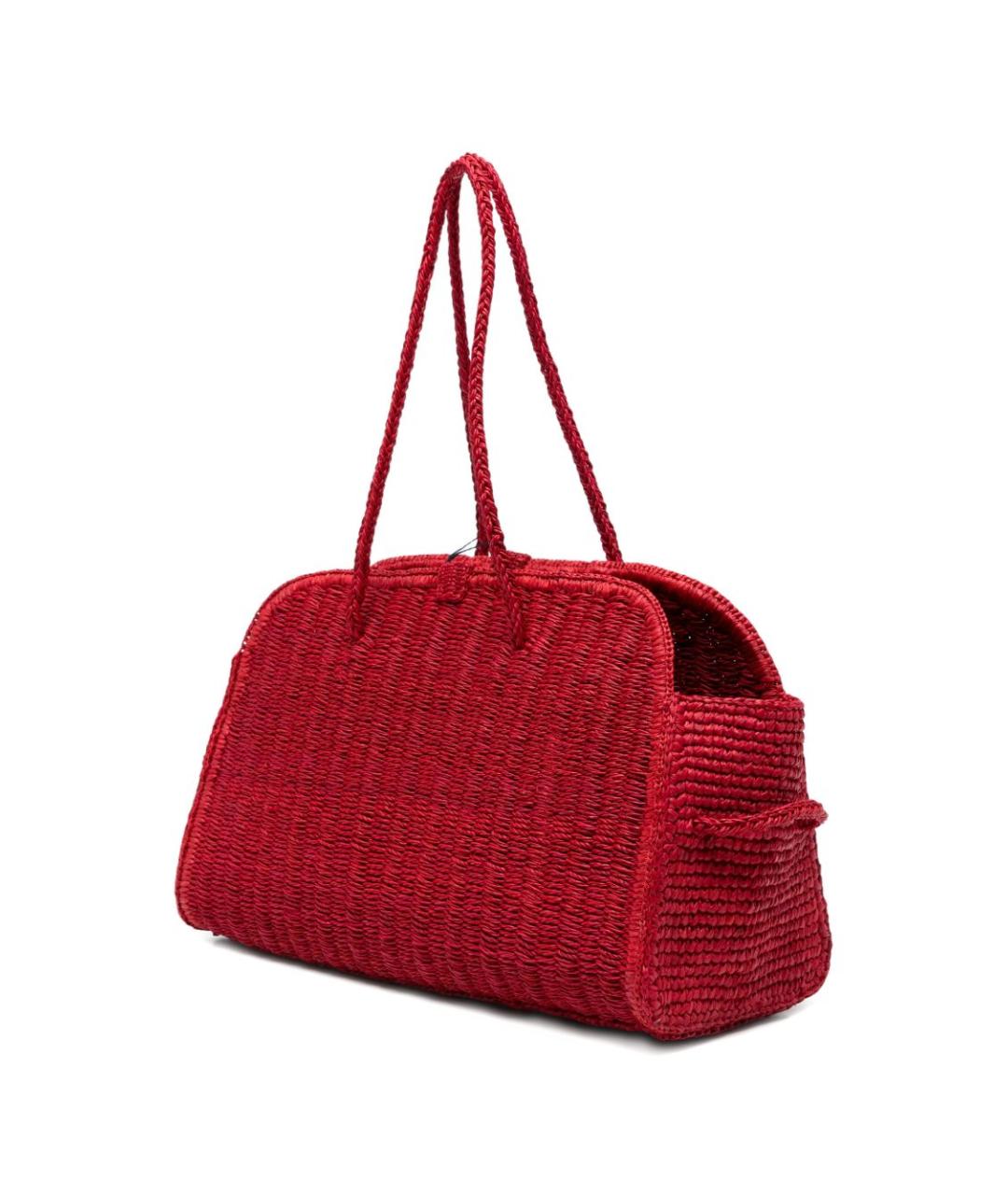 JACQUEMUS Красная пелетеная сумка с короткими ручками, фото 3