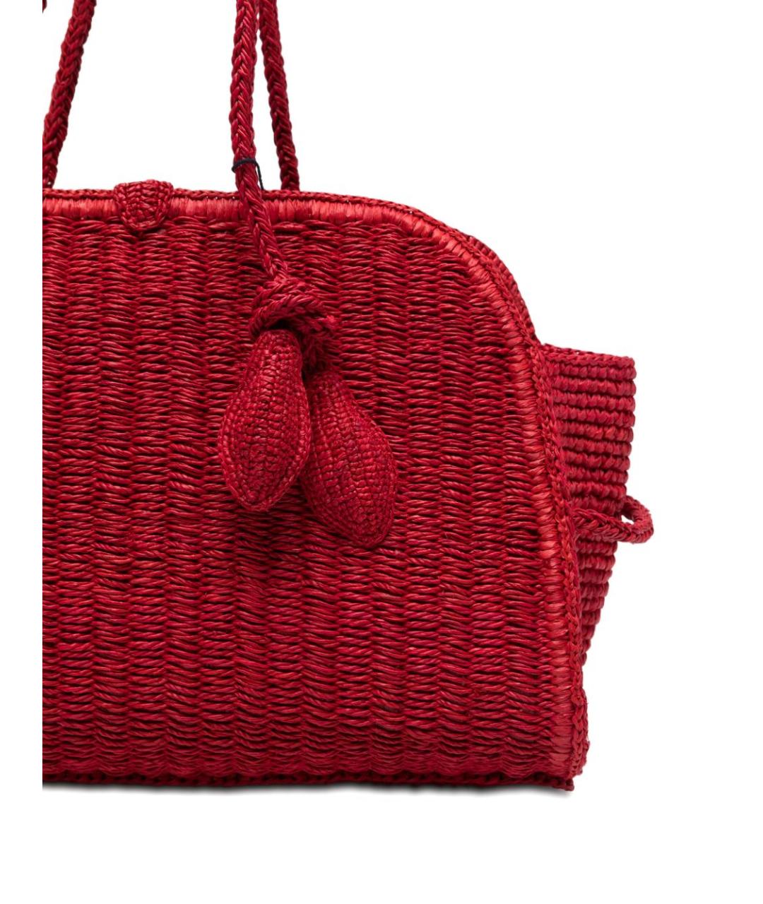 JACQUEMUS Красная пелетеная сумка с короткими ручками, фото 2