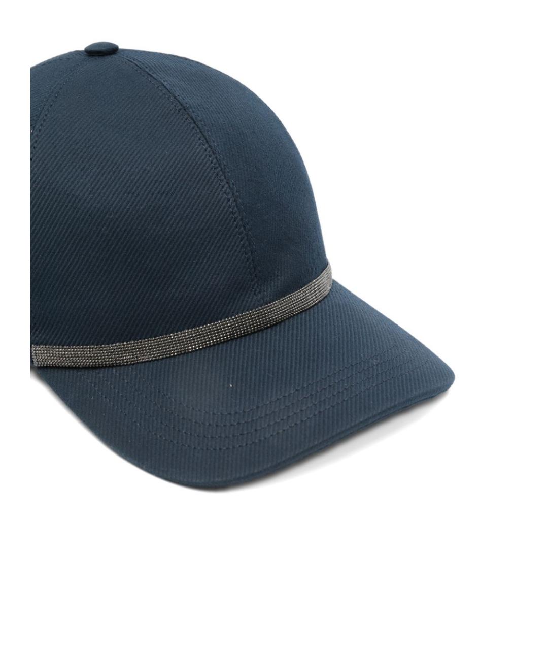 BRUNELLO CUCINELLI Синяя хлопковая кепка, фото 3