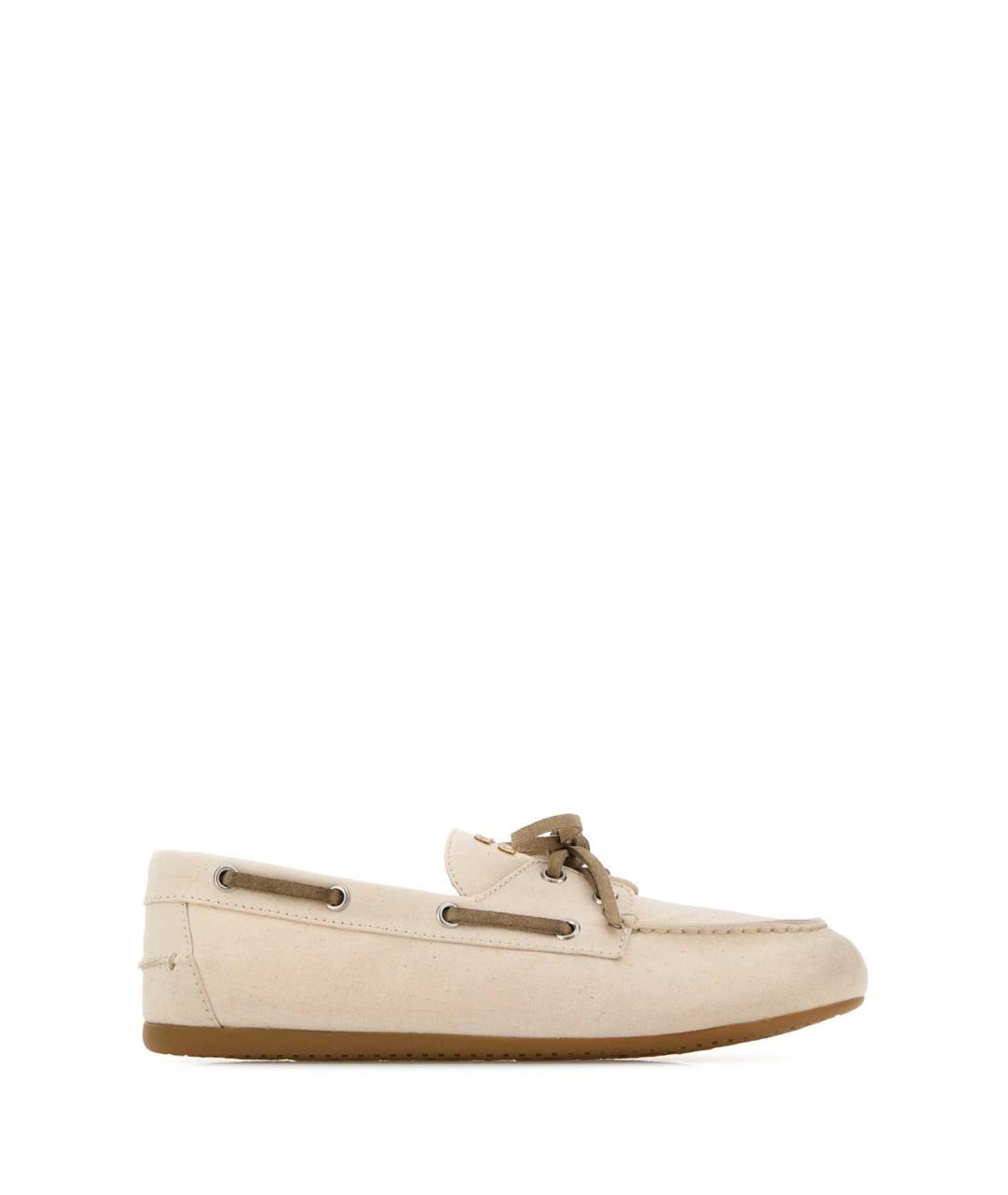 MIU MIU Белые текстильные лоферы, фото 1