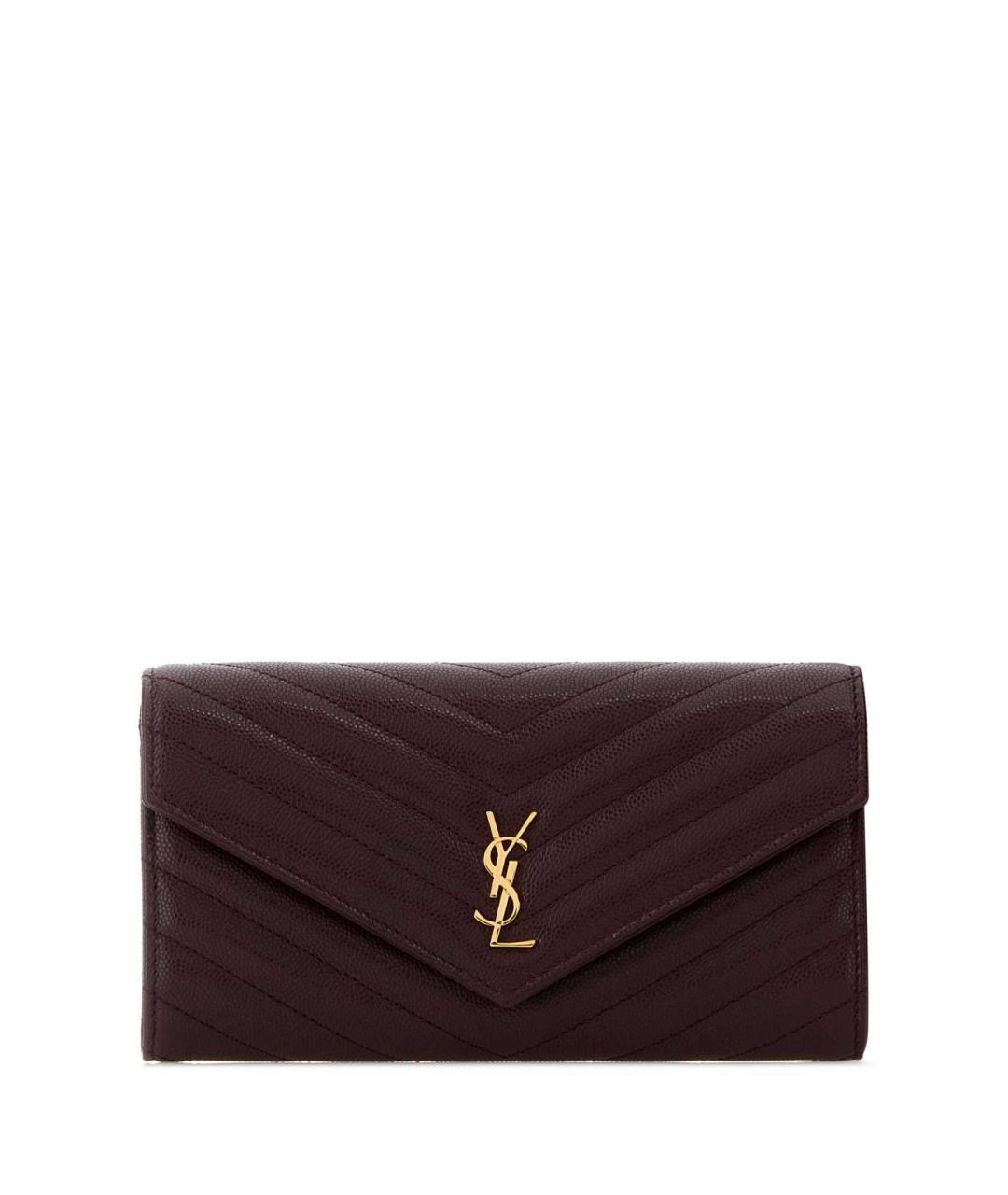 SAINT LAURENT Фиолетовый кожаный кошелек, фото 1